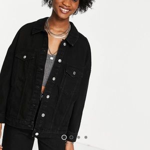 ASOS black denim boyfriend denim jacket